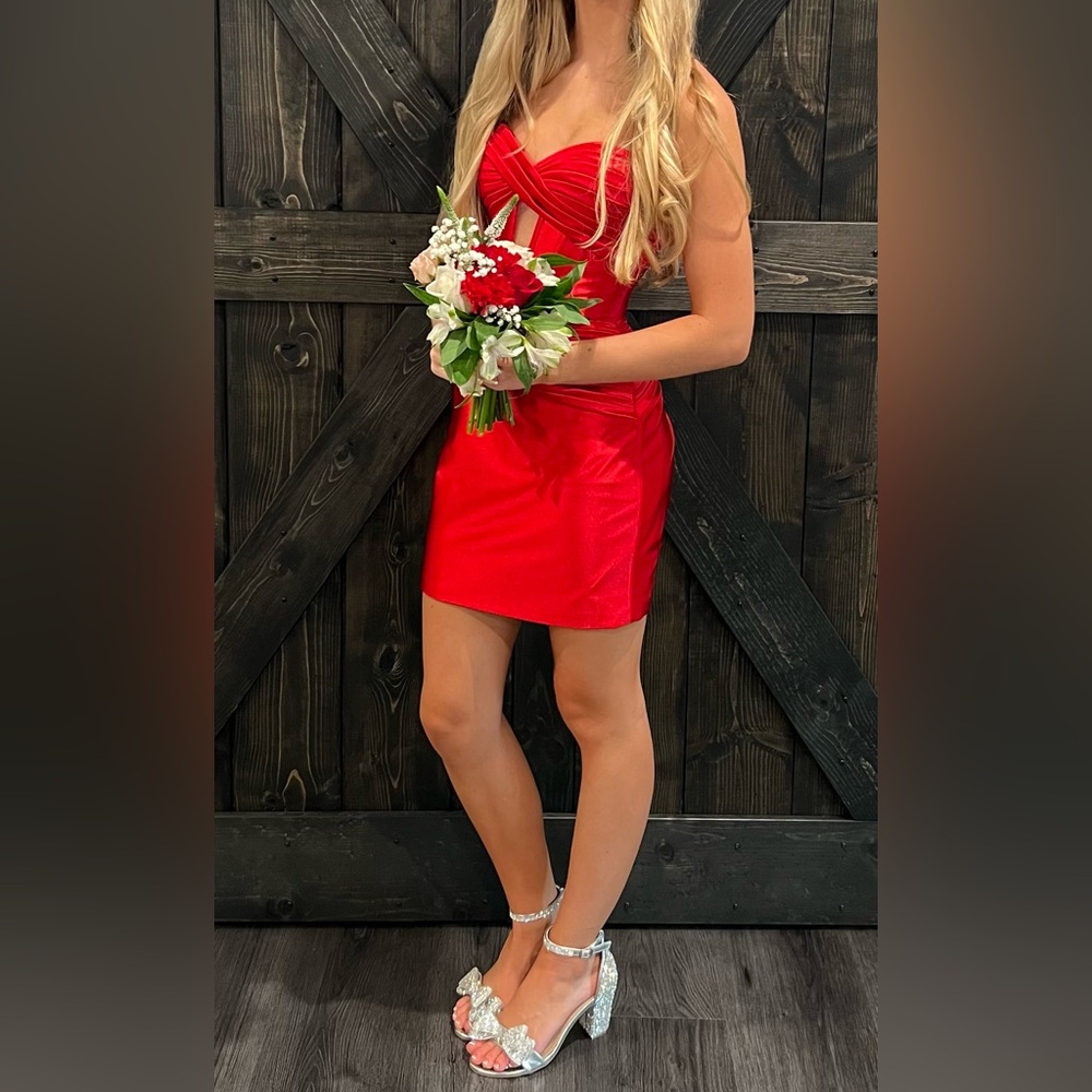 Sherri Hill Vibrant Red Dress - Picture 4 of 8